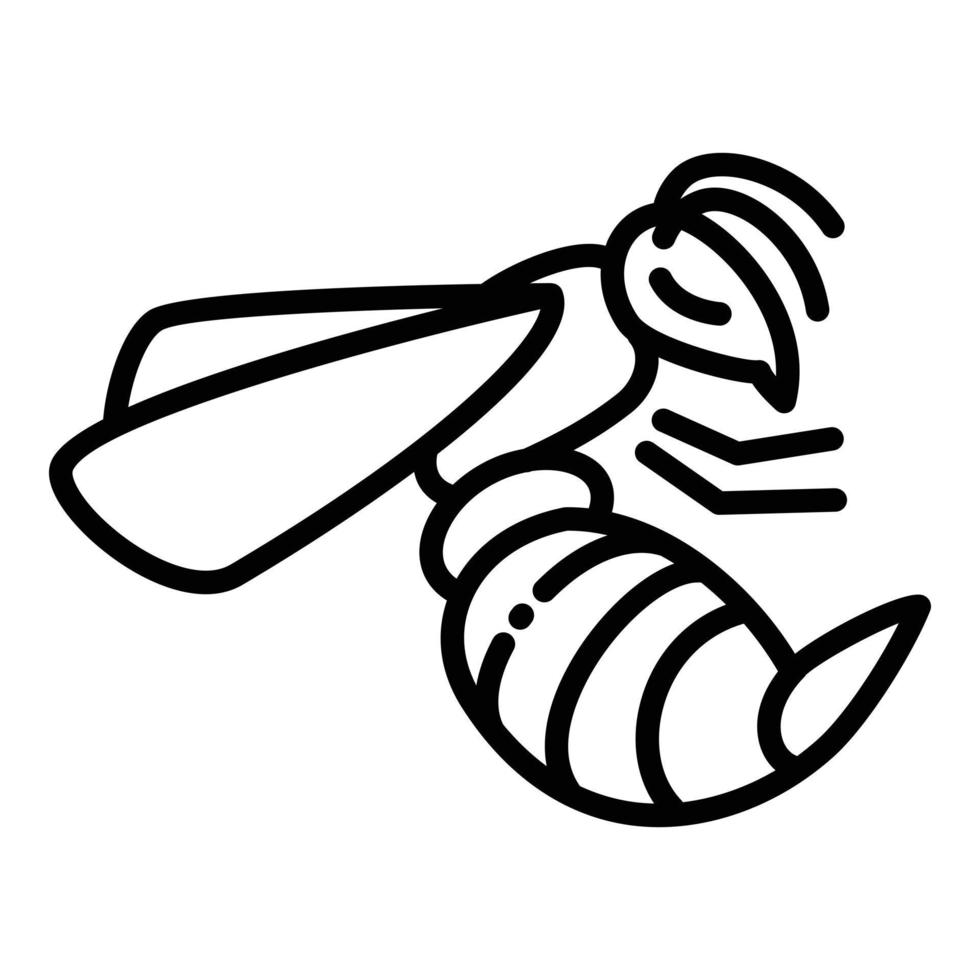 Wasp icon, outline style vector