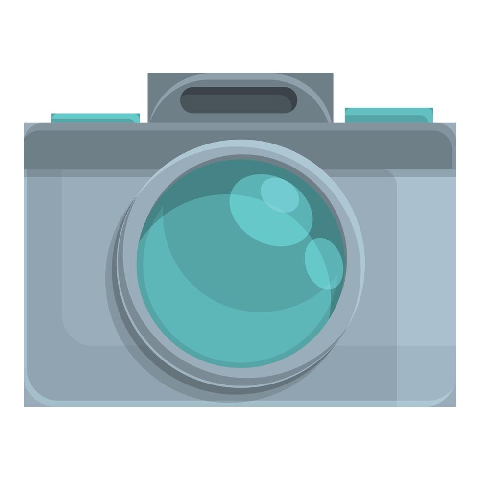 Photo camera icon, cartoon style vector