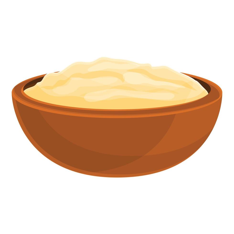Shea tree half nut icon, cartoon style vector