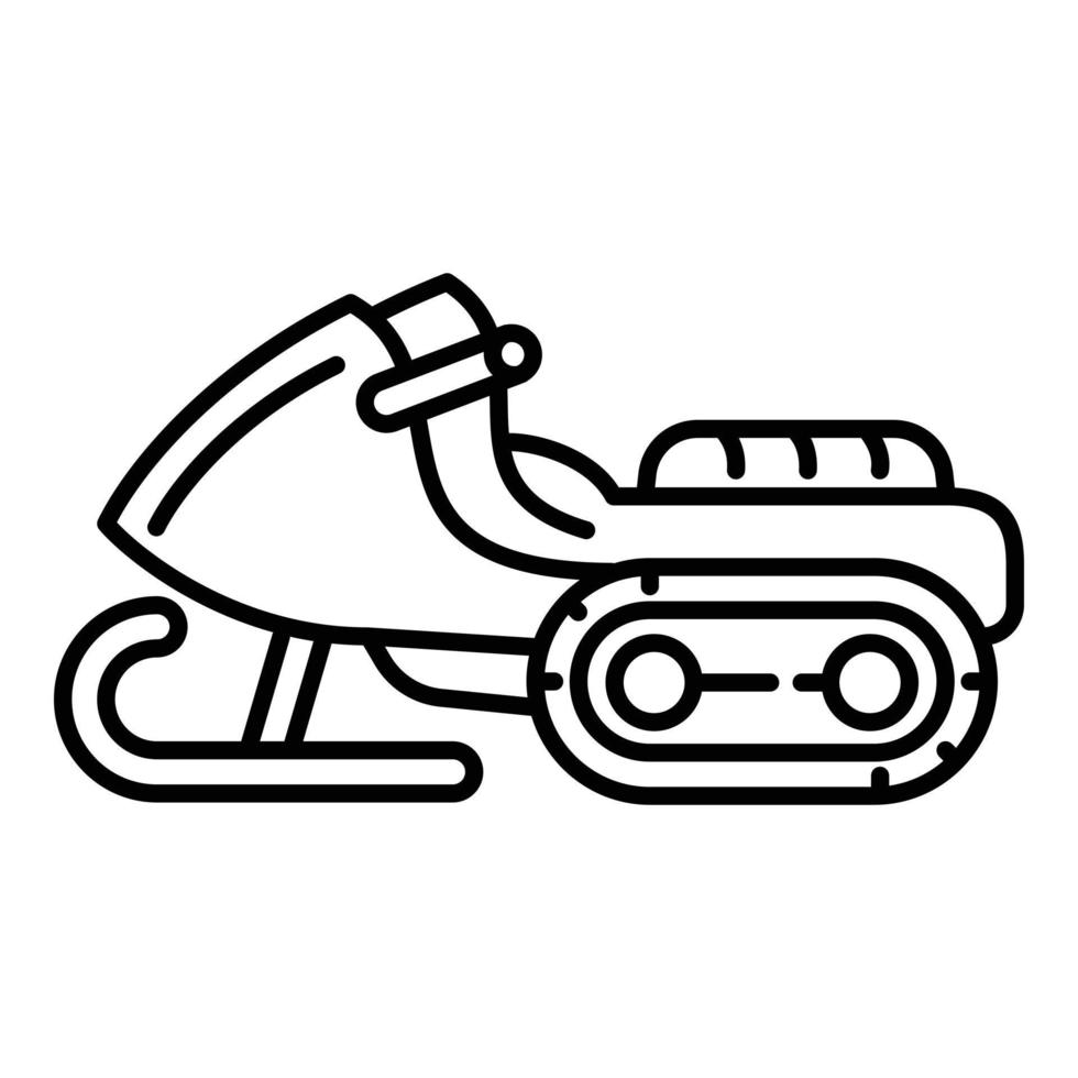 icono de moto de nieve, estilo de esquema vector