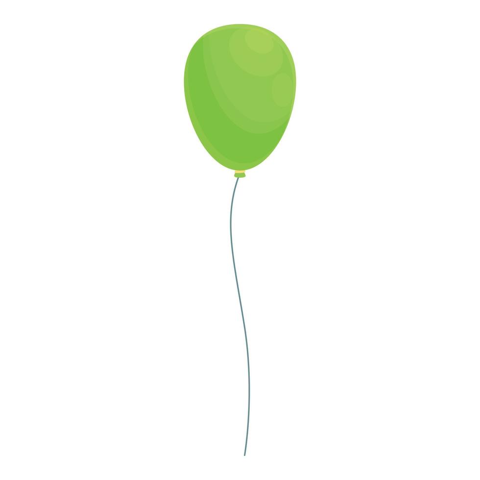 Green balloon icon cartoon vector. Ballon string vector