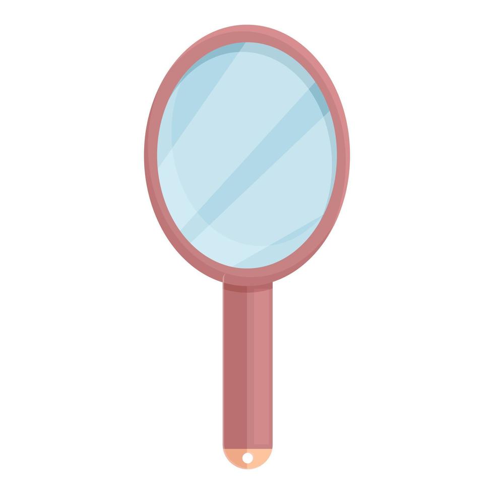 vector de dibujos animados de icono de espejo de mango. pequeño espejo