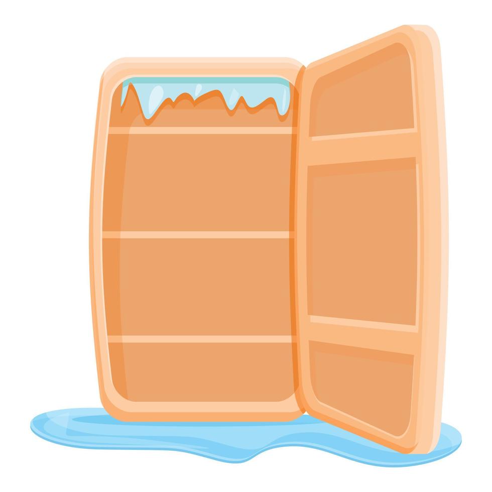 Door refrigerator repair icon, cartoon style vector