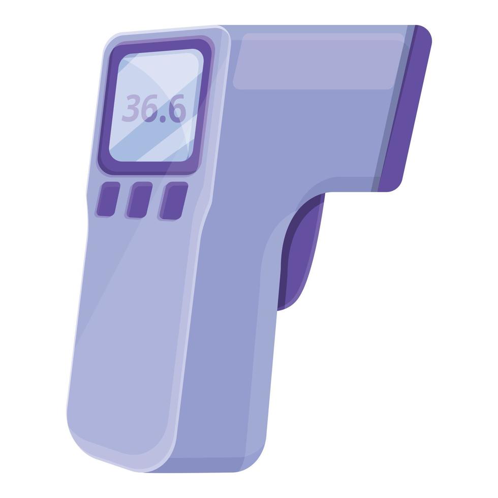 Virus digital thermometer icon, cartoon style vector