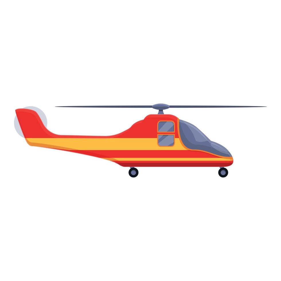 icono de helicóptero de rescate de protección, estilo de dibujos animados vector