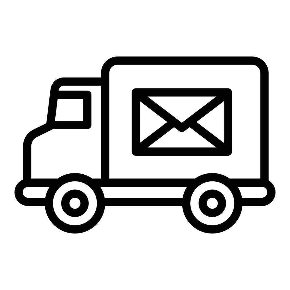 Post truck icon, outline style vector