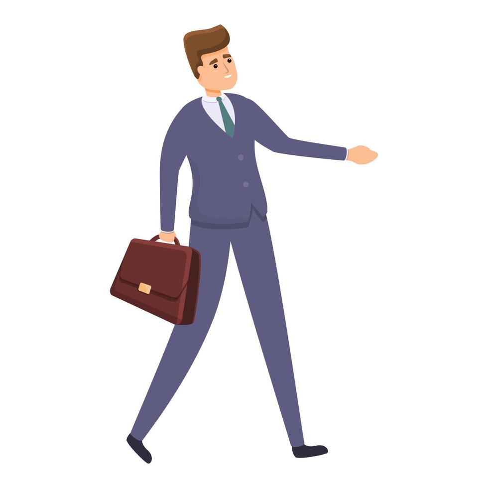 Walking agent icon, cartoon style vector