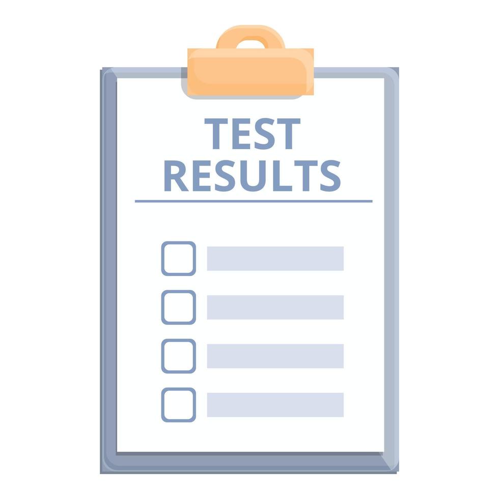 Test result document icon, cartoon and flat style vector