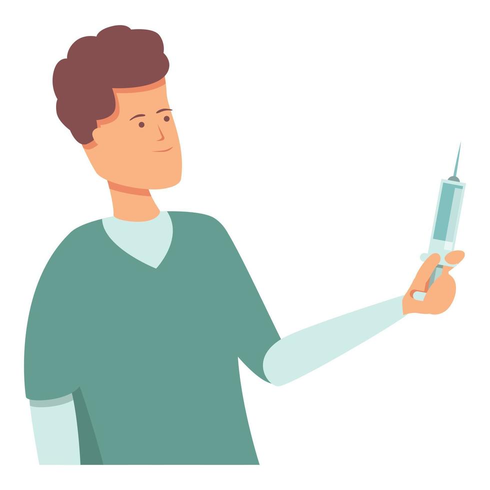 Nurse syringe icon cartoon vector. Clinic health vector