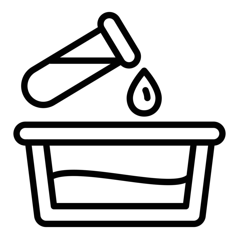 Water filter test tube drop icon, outline style vector