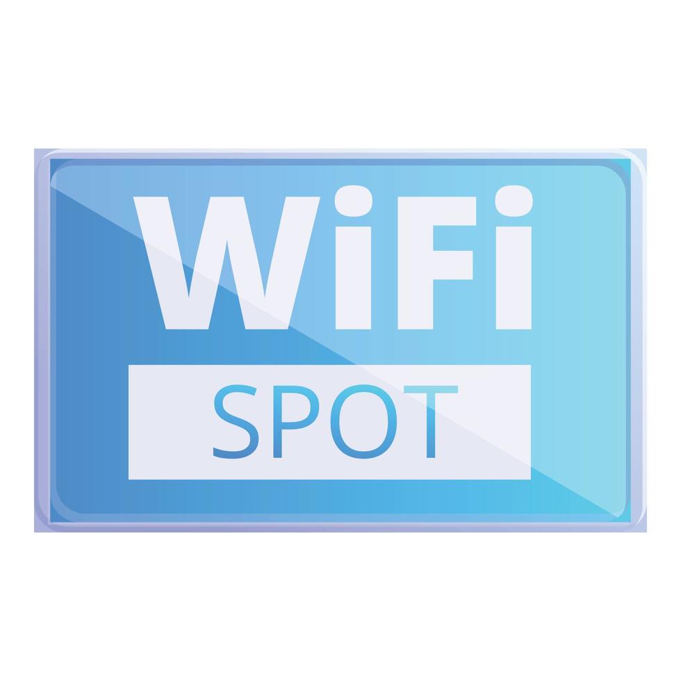 Public wifi spot icon, cartoon style vector