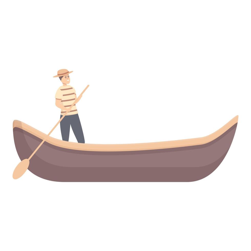 Love gondolier icon cartoon vector. Gondola boat vector