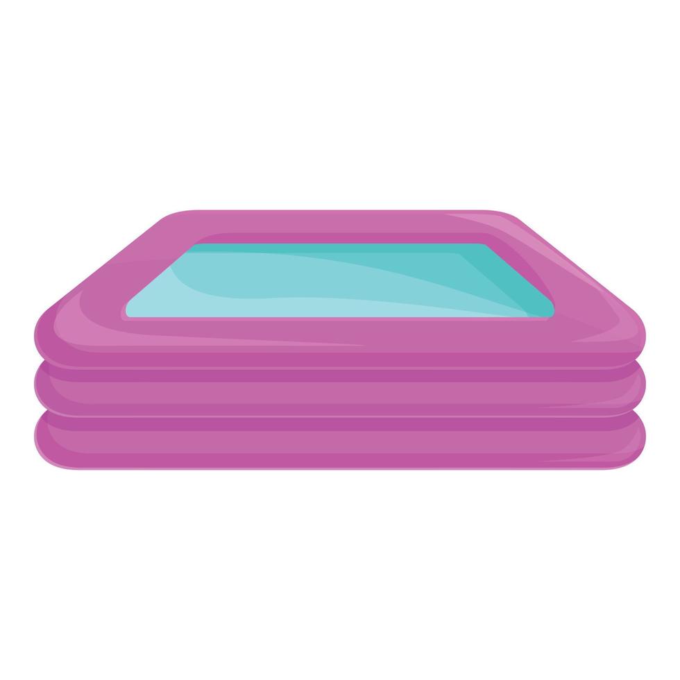 Pink inflatable pool icon cartoon vector. Float beach vector
