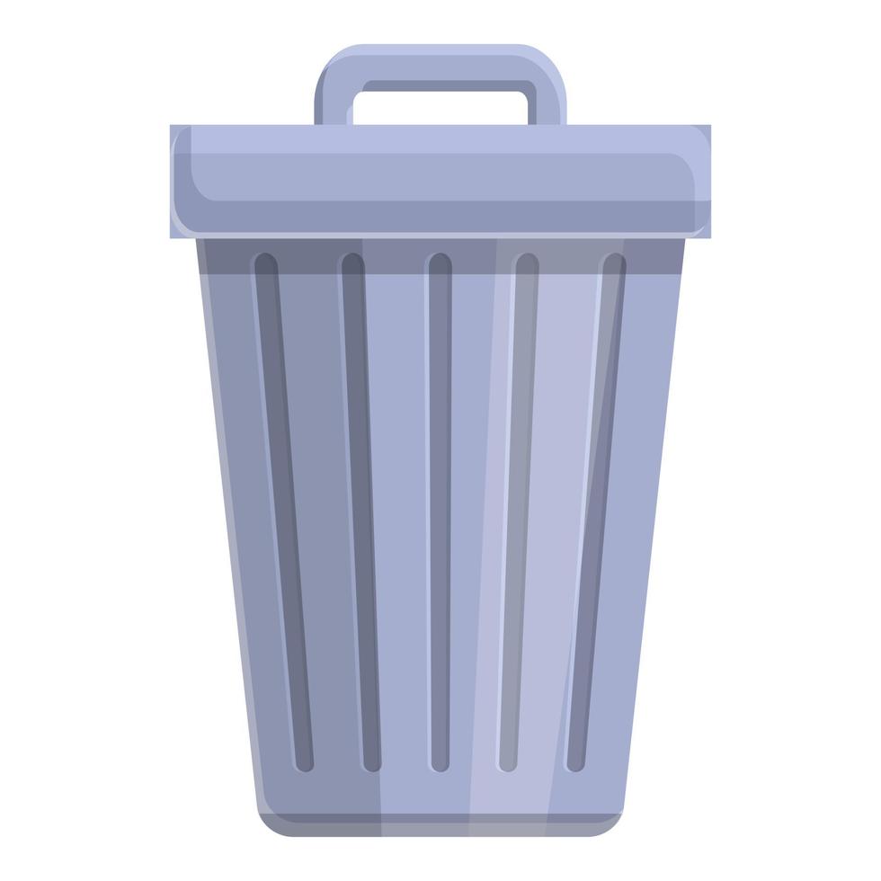 Trash can icon, cartoon style vector