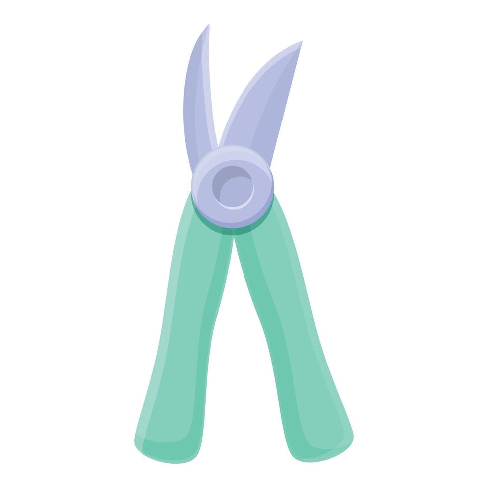 Handle secateurs icon, cartoon style vector