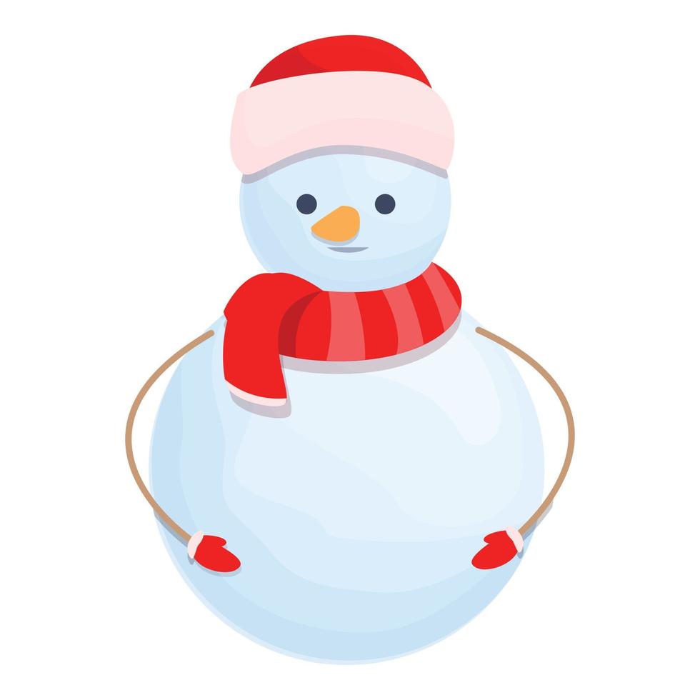 Winter funny snowman icon cartoon vector. Christmas man vector