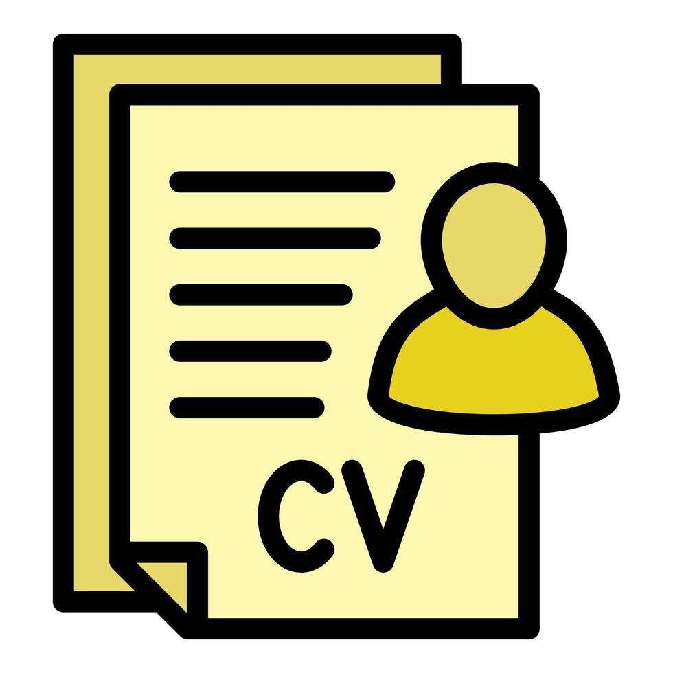 Cv person icon outline vector. Job hr vector