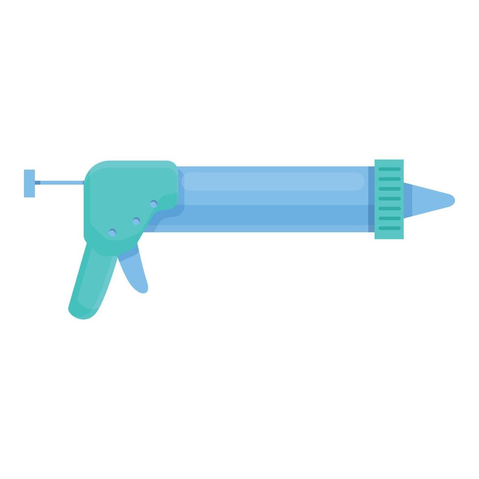 Silicone caulk gun icon, cartoon style vector