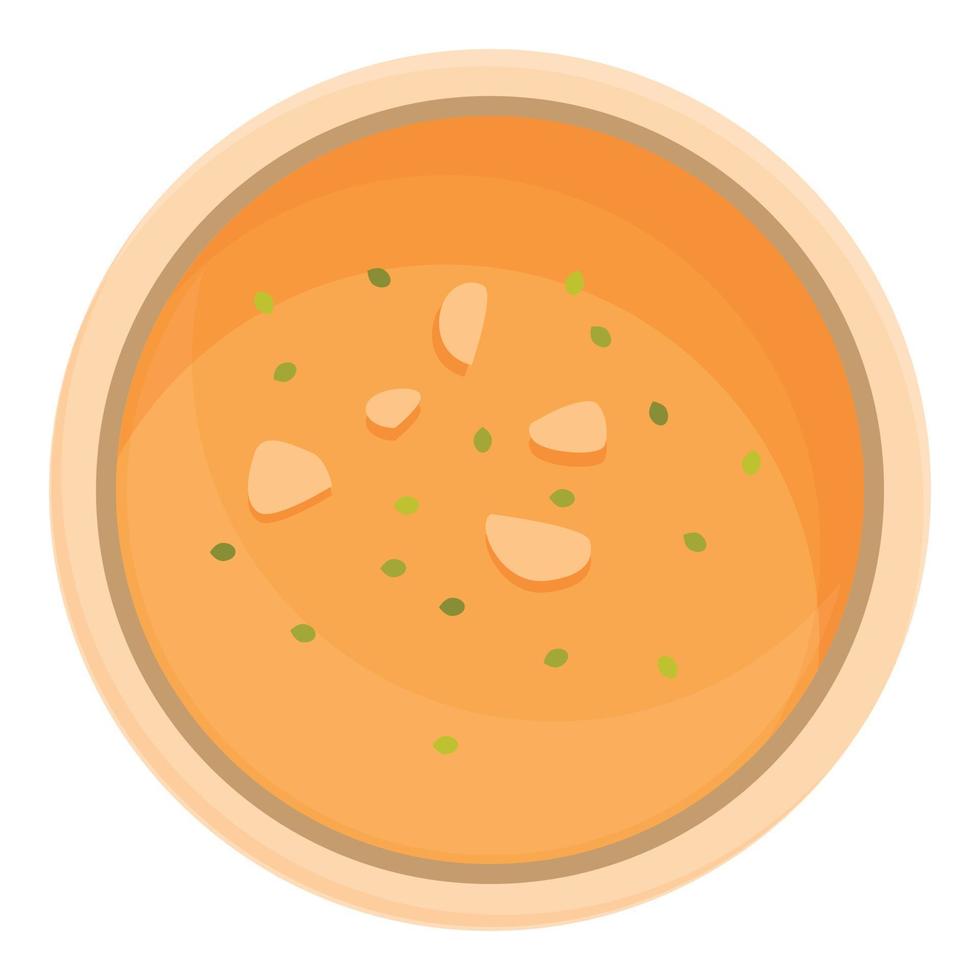 Hot cream soup icon cartoon vector. Vegetable bowl vector