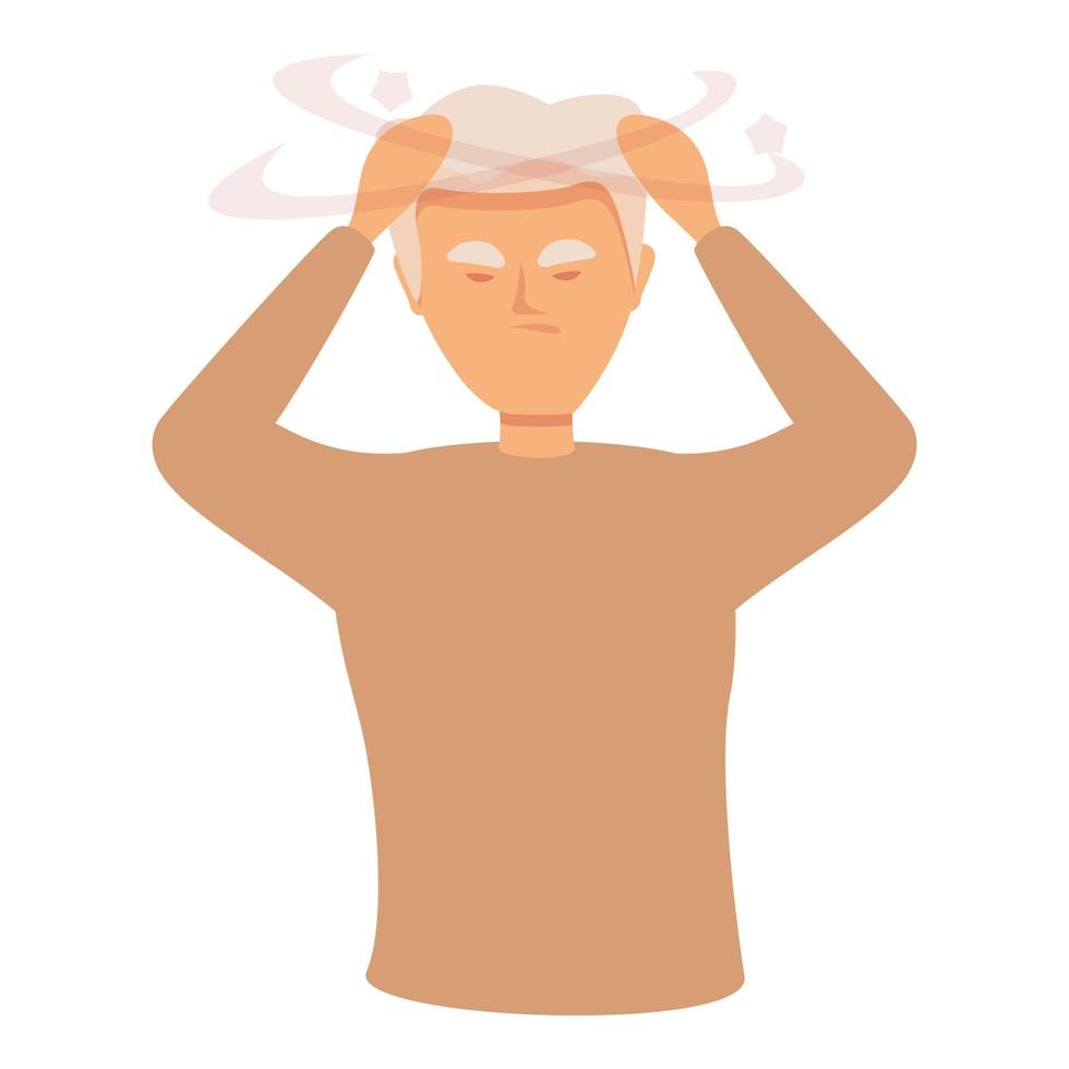Man sick icon cartoon vector. Brain pain vector
