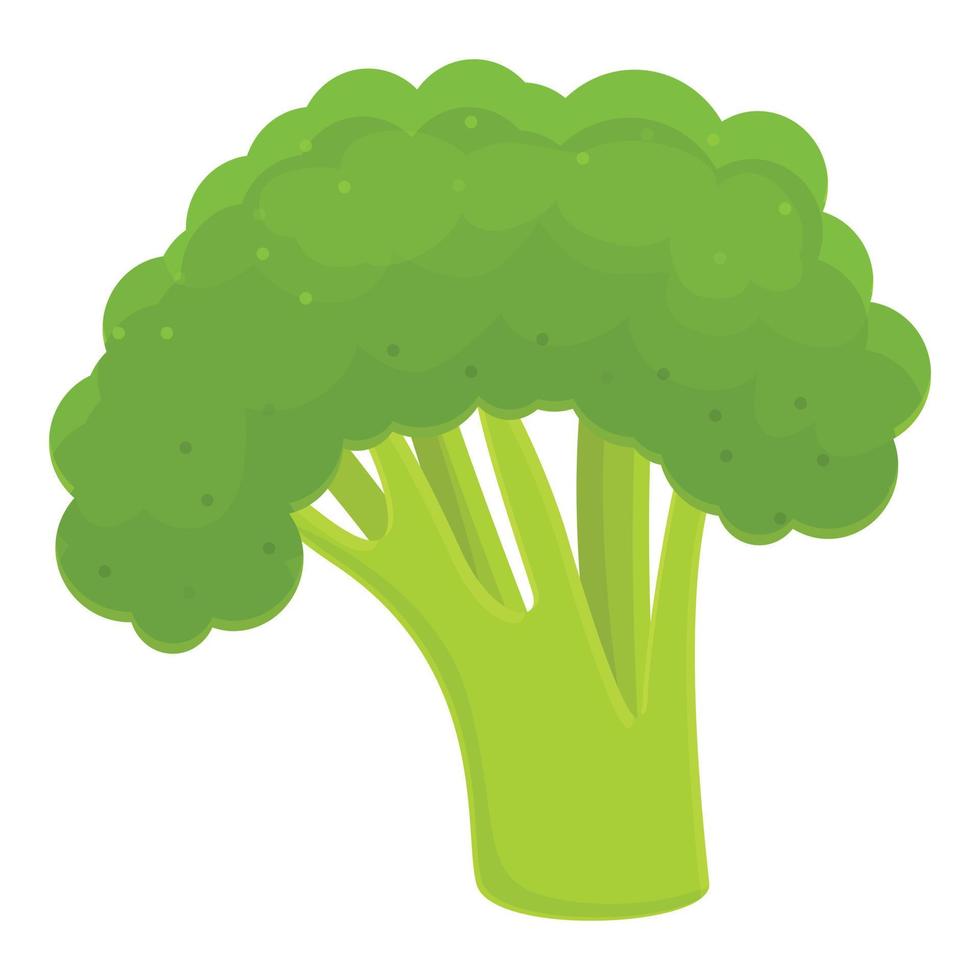 Garden broccoli icon, cartoon style vector