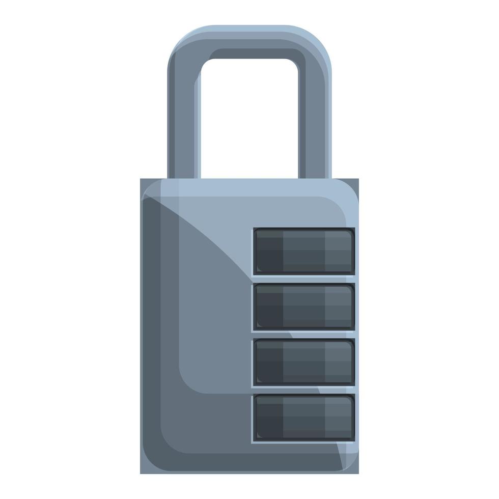 Cipher padlock icon, cartoon style vector