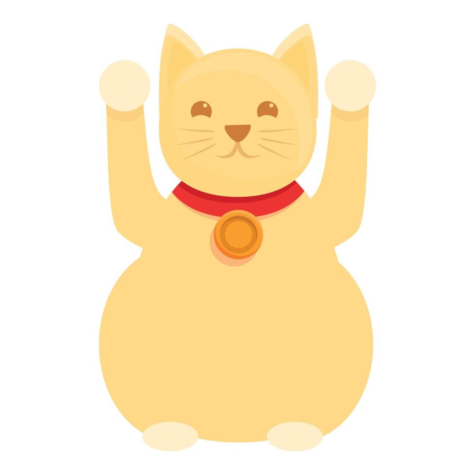 icono de gato afortunado, estilo de dibujos animados vector