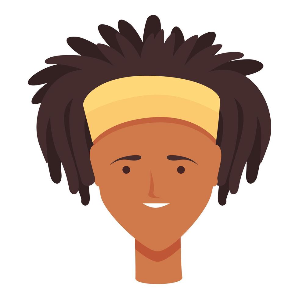 vector de dibujos animados de icono de cabello africano de estudiante. hombre rasta