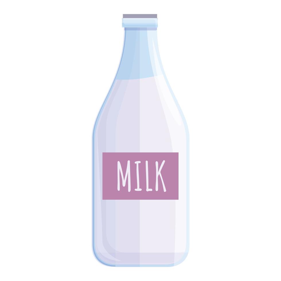 Milk bottle icon, cartoon style vector
