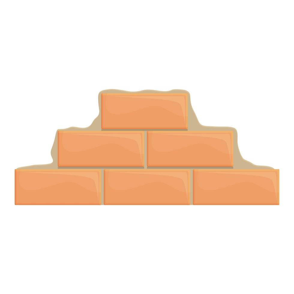 Masonry brick wall icon cartoon vector. Mortar cement vector