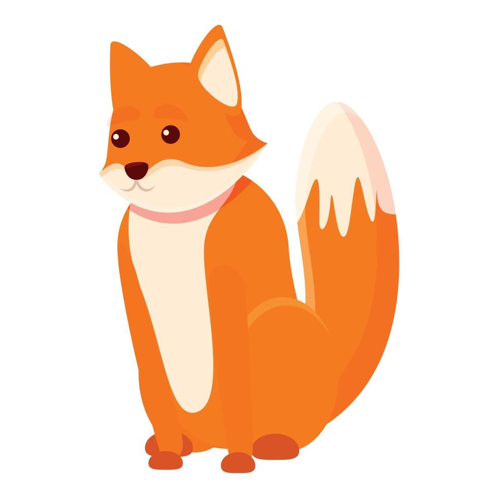 Cute fox icon, cartoon style vector