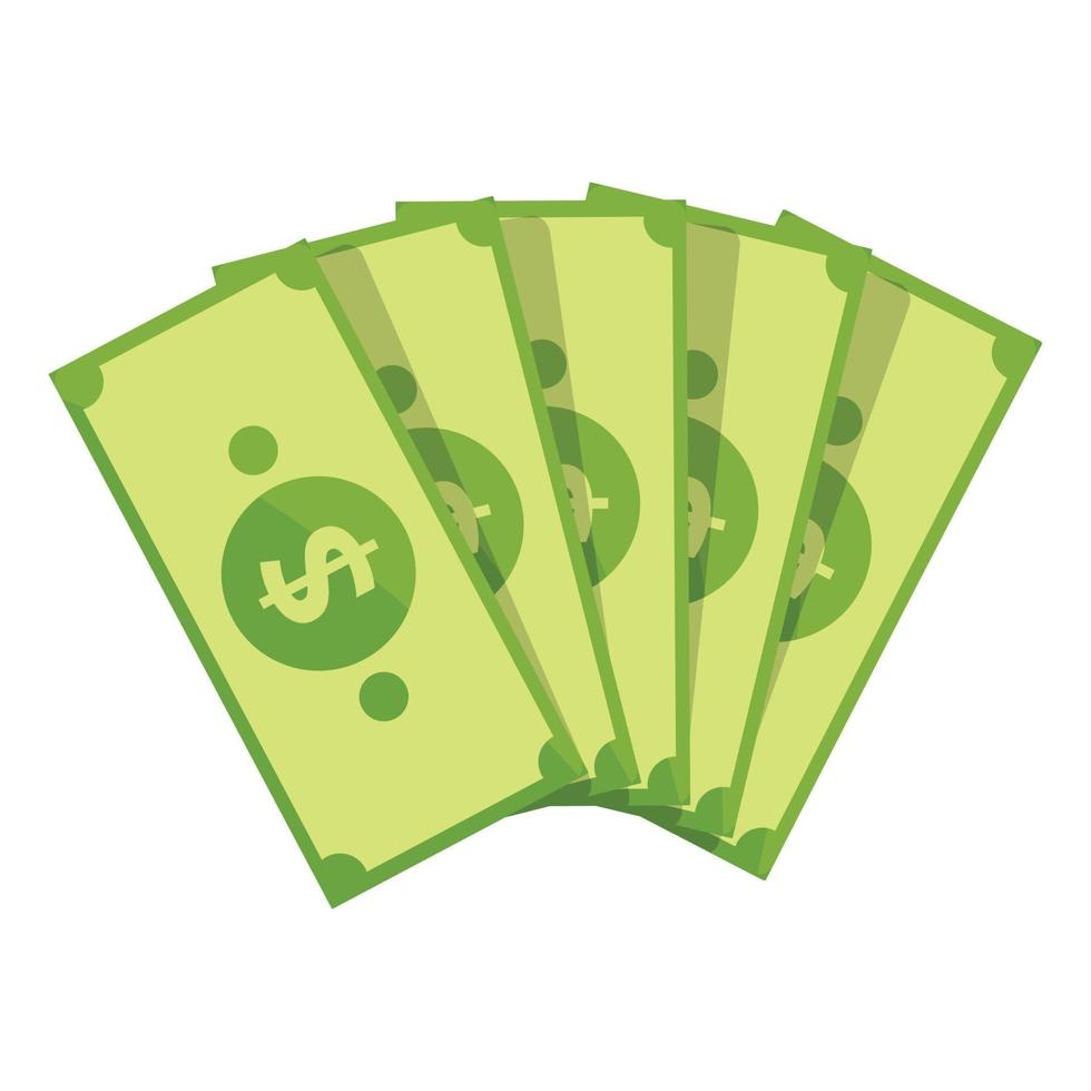 Bank cash papers icon, cartoon style vector