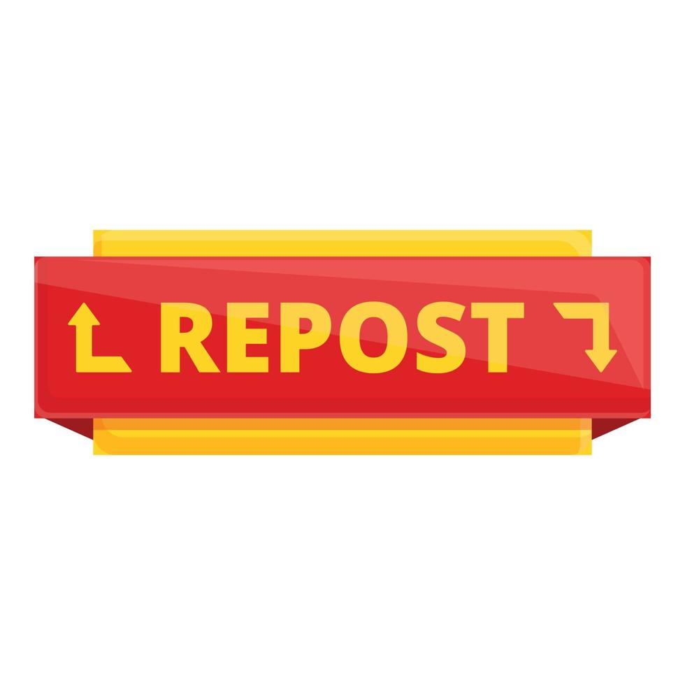 Repost referral icon, cartoon style vector