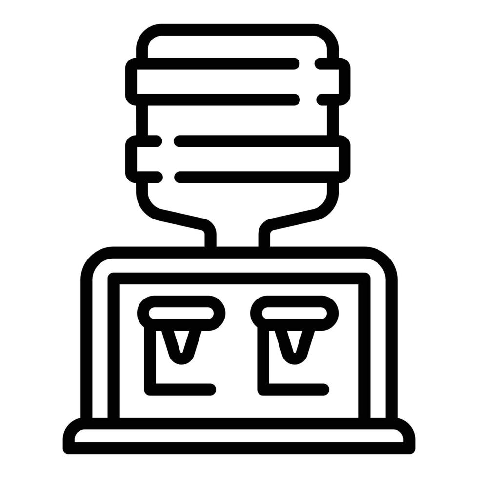 Big water cooler icon, outline style vector