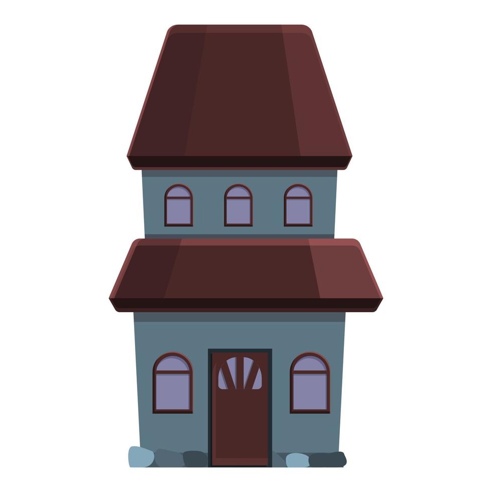 icono de la casa espeluznante de octubre, estilo de dibujos animados vector