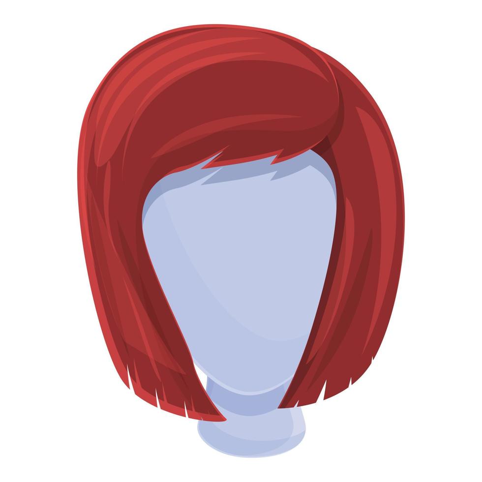 Professional wig icon, cartoon style vector