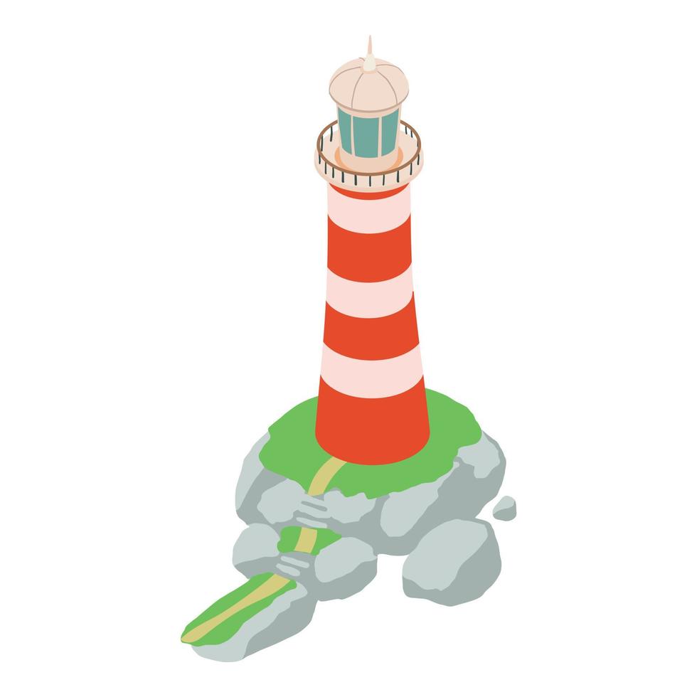 Lighthouse icon, isometric style vector
