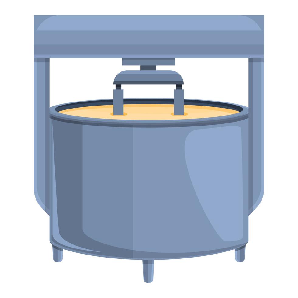 Coagulation cheese machine icon, cartoon style vector
