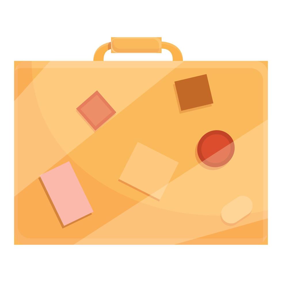 Safari suitcase icon, cartoon style vector