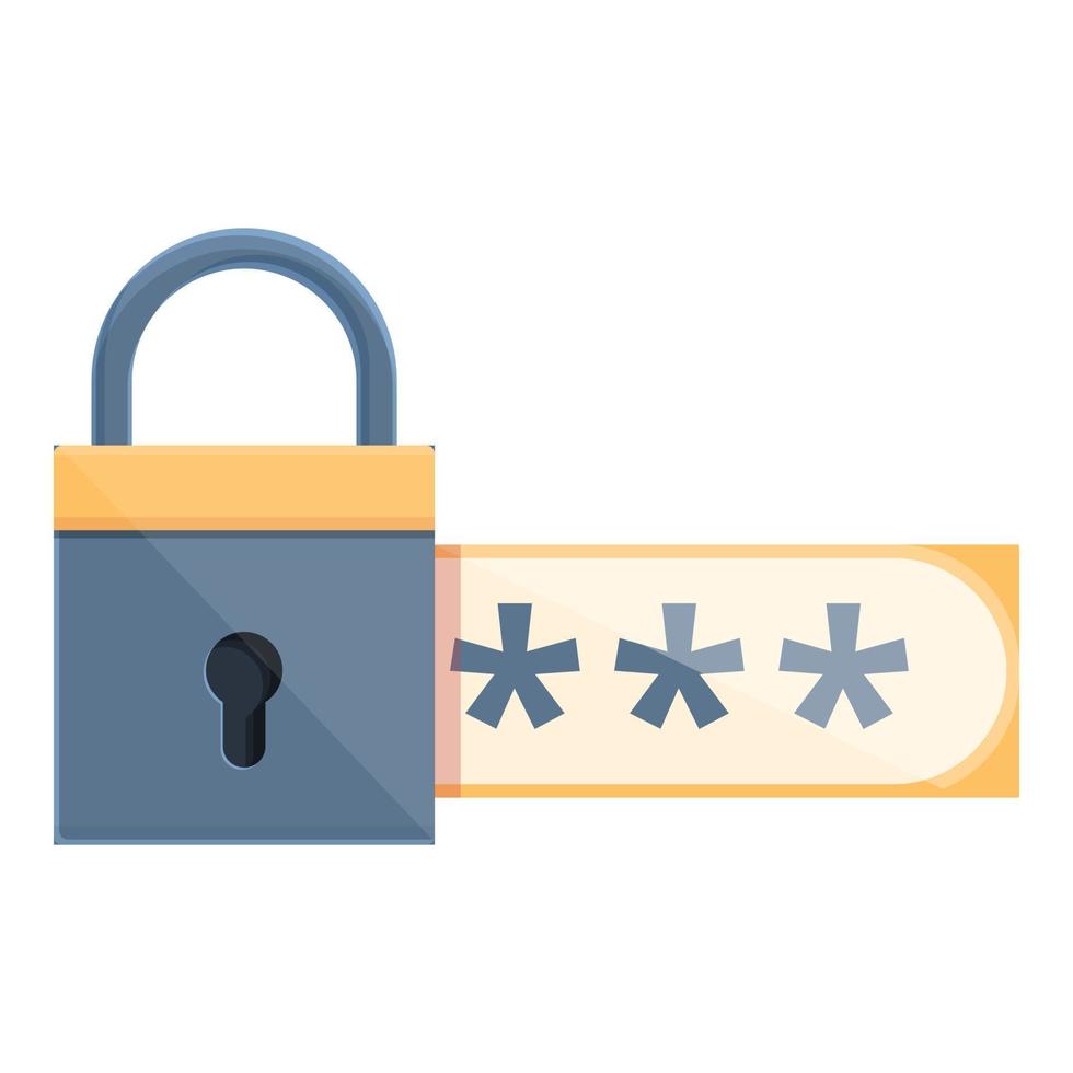 Account password protection icon, cartoon style vector