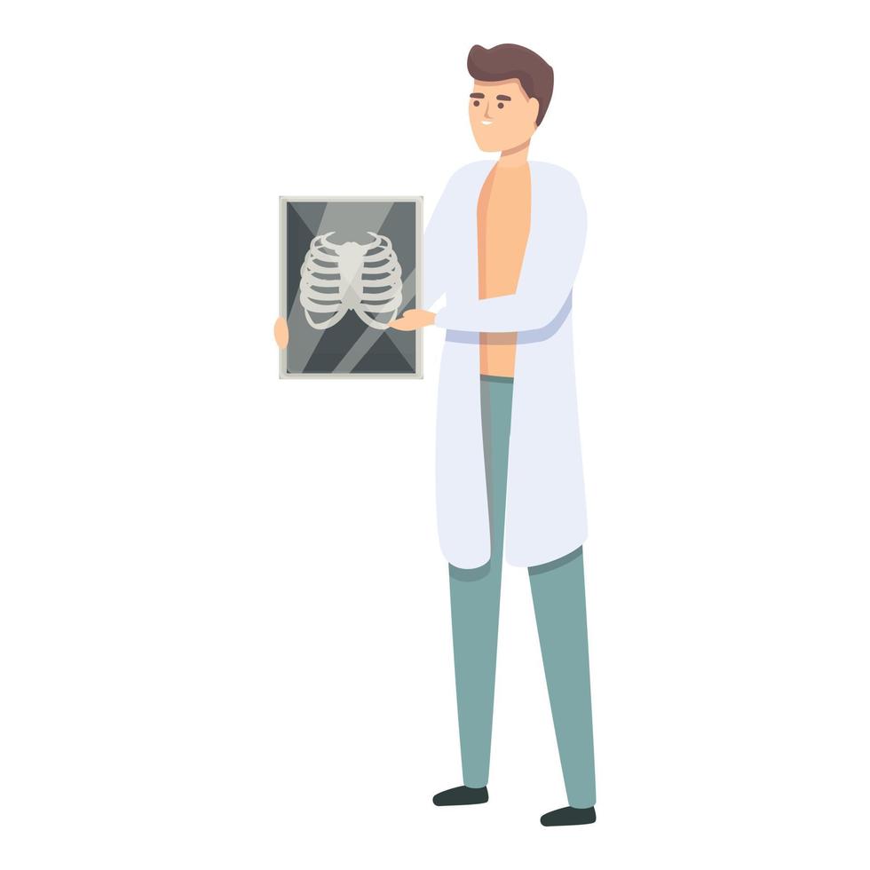 X-ray doctor icon cartoon vector. Xray skeleton vector