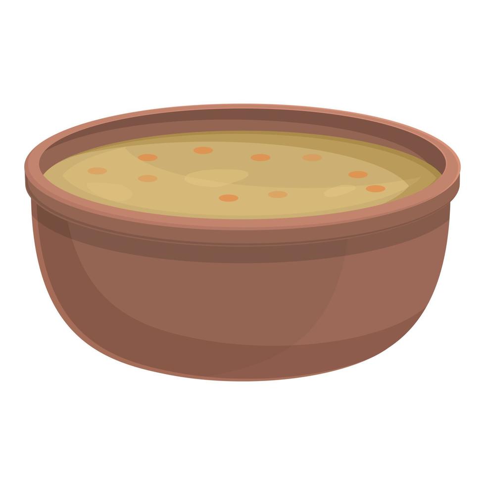 Vegan soup icon cartoon vector. Dutch board vector
