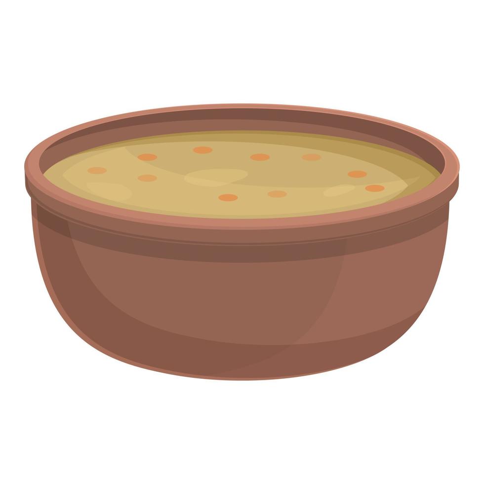 vector de dibujos animados de icono de sopa vegana. junta holandesa