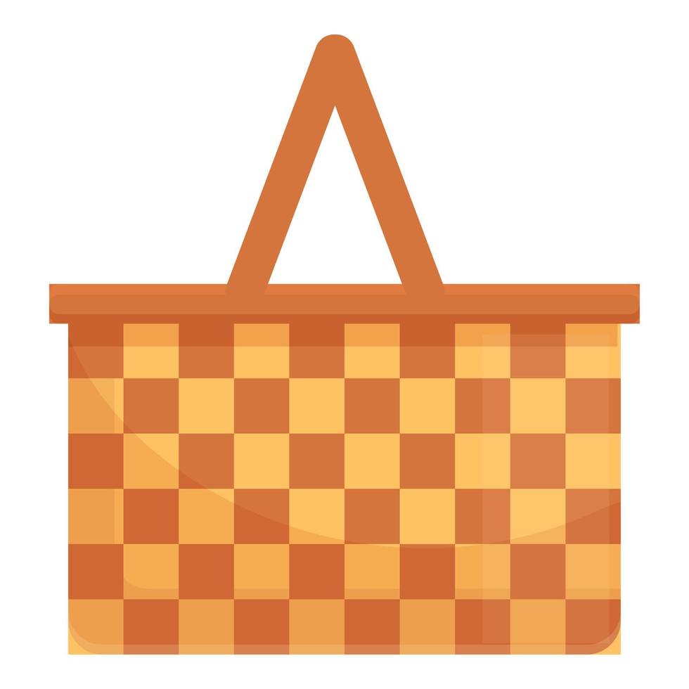Willow basket icon, cartoon and flat style vector