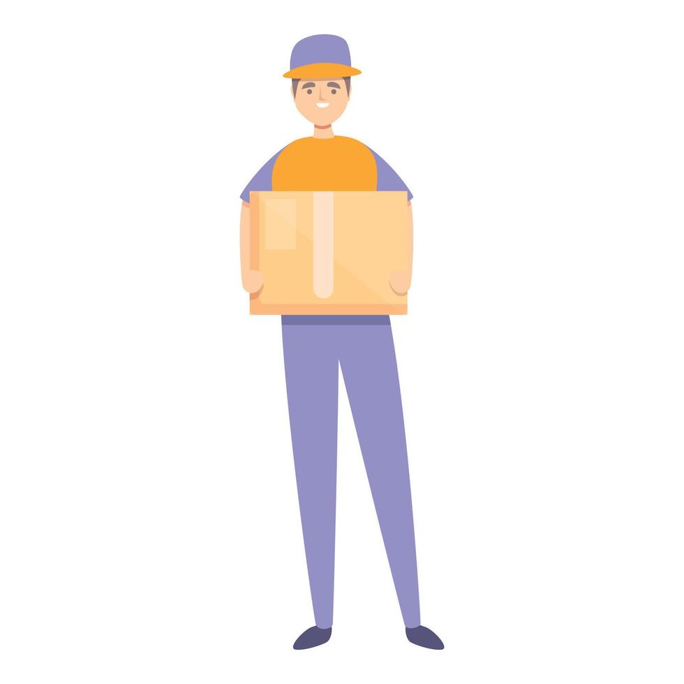 Courier box icon cartoon vector. Delivery service vector