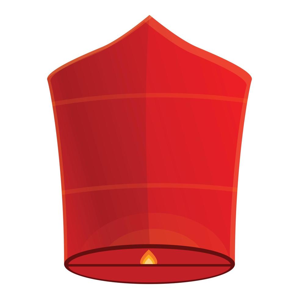 Traditional floating lantern icon, cartoon style vector