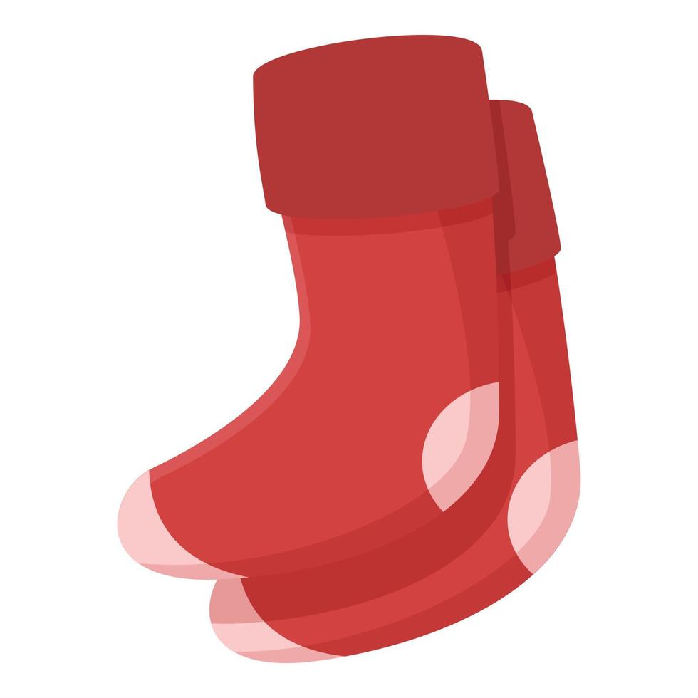 vector de dibujos animados de icono de media roja. calcetín de invierno