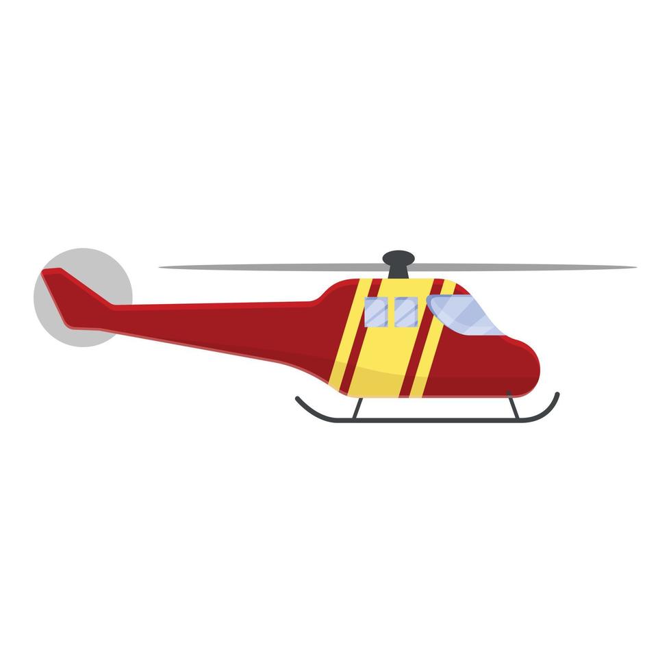 icono de helicóptero de rescate aéreo, estilo de dibujos animados vector