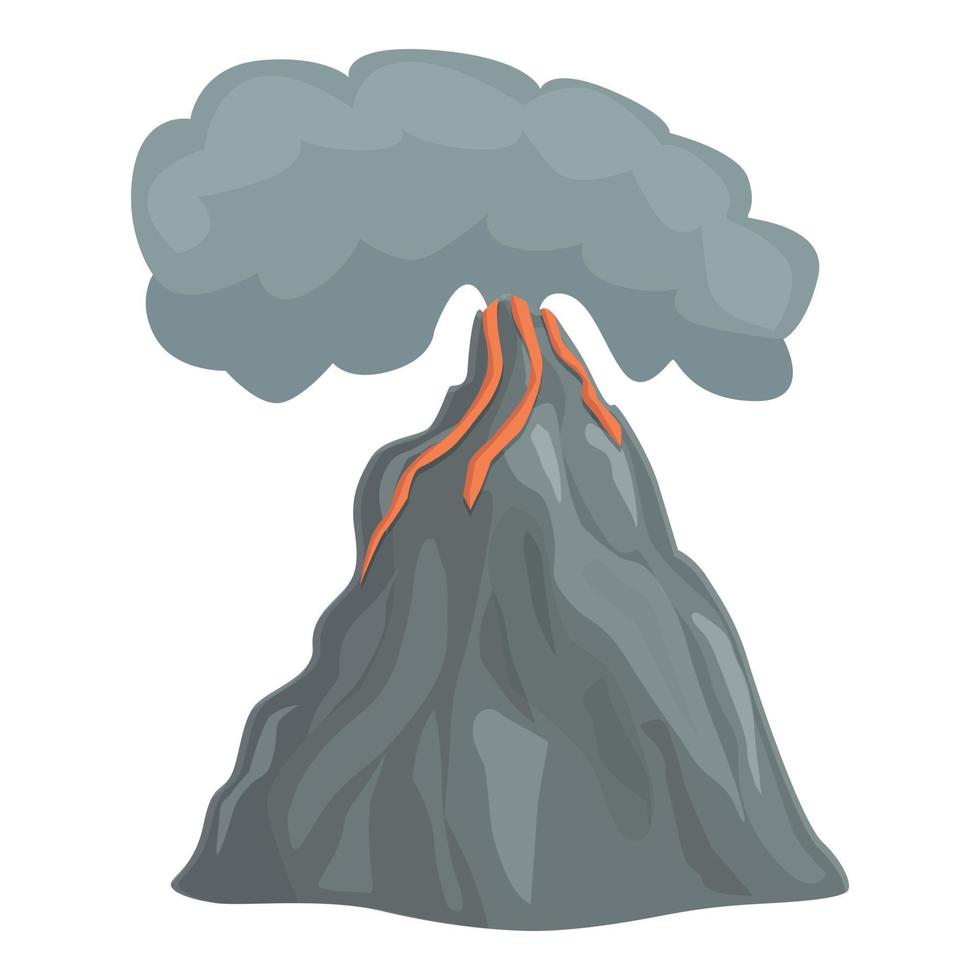 Volcano exploding icon cartoon vector. Volcanic eruption vector