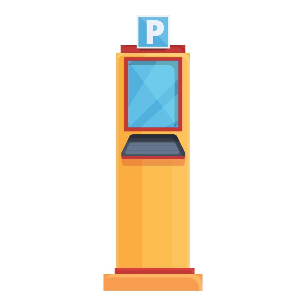 Parking kiosk icon, cartoon style vector